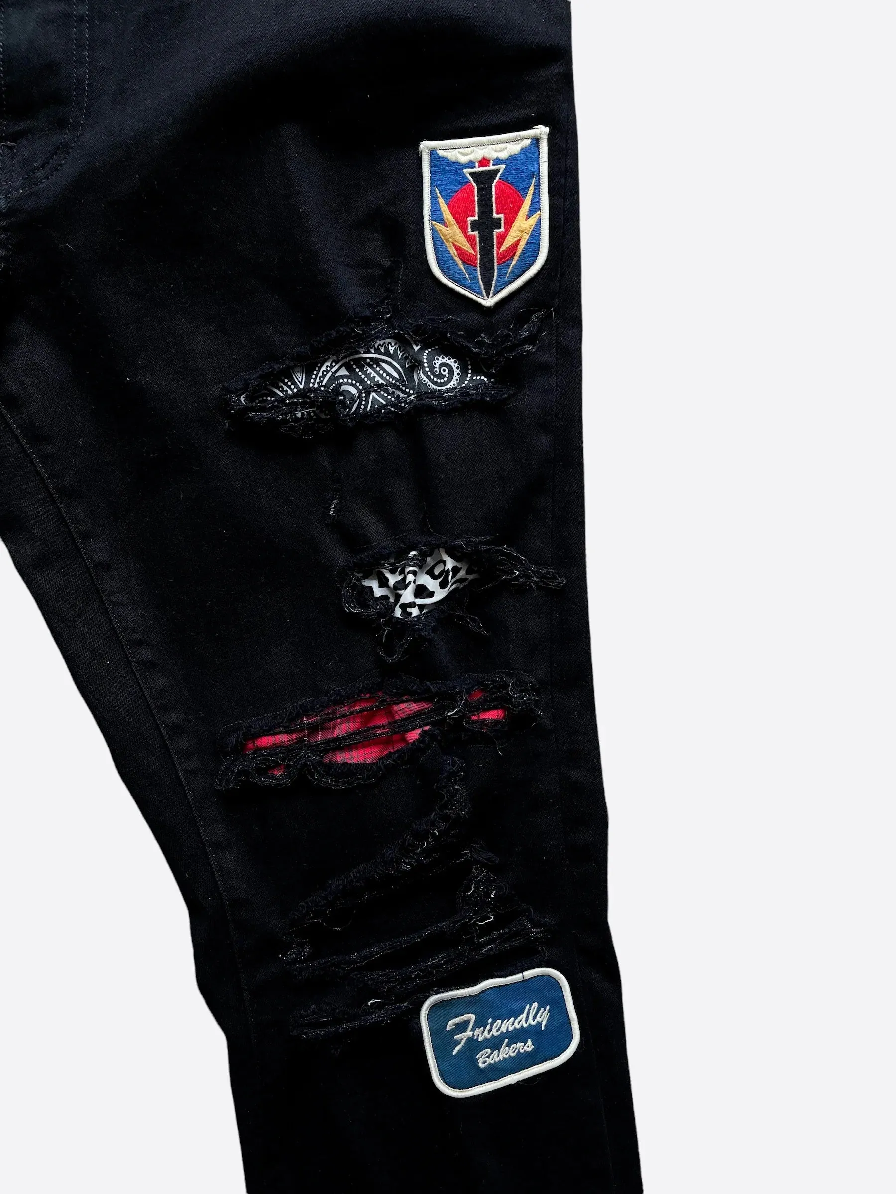 AMIRI ART PATCH DISTRESSED DENIM