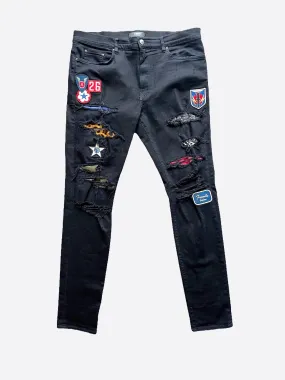 AMIRI ART PATCH DISTRESSED DENIM