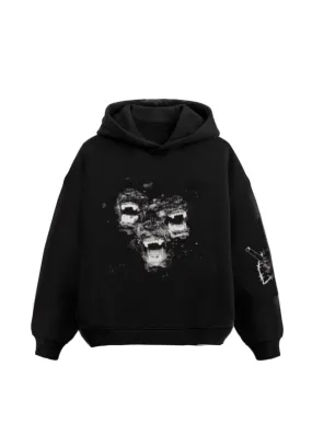 Baggy Hoodie - Graphic Black