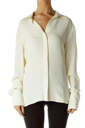 Beige Silk Blouse