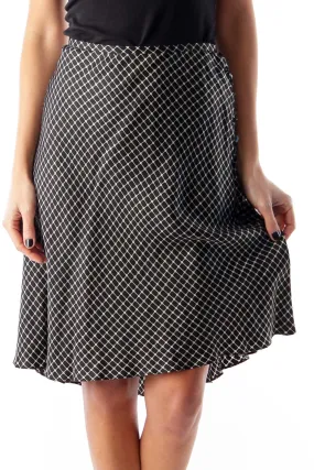 Black & Gray Print Skirt