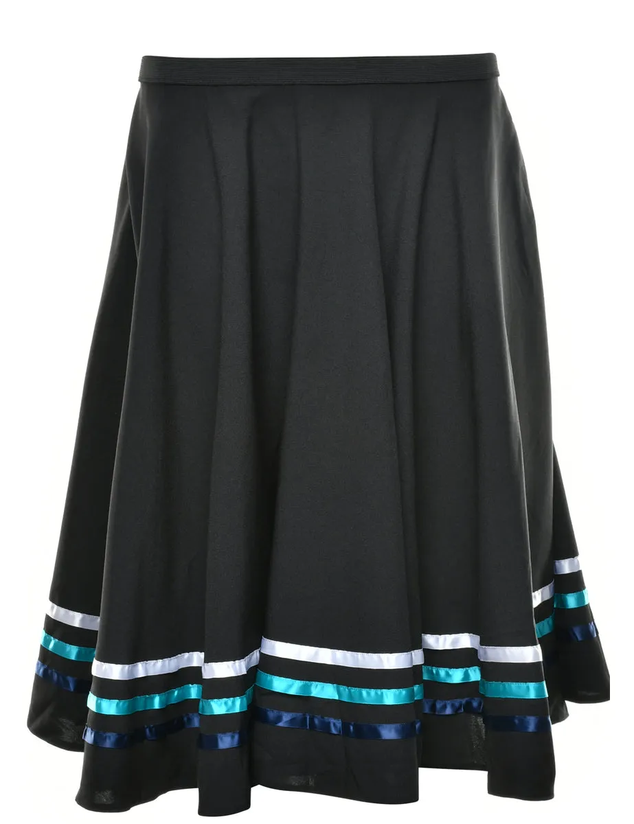 Black Flared Skirt - M