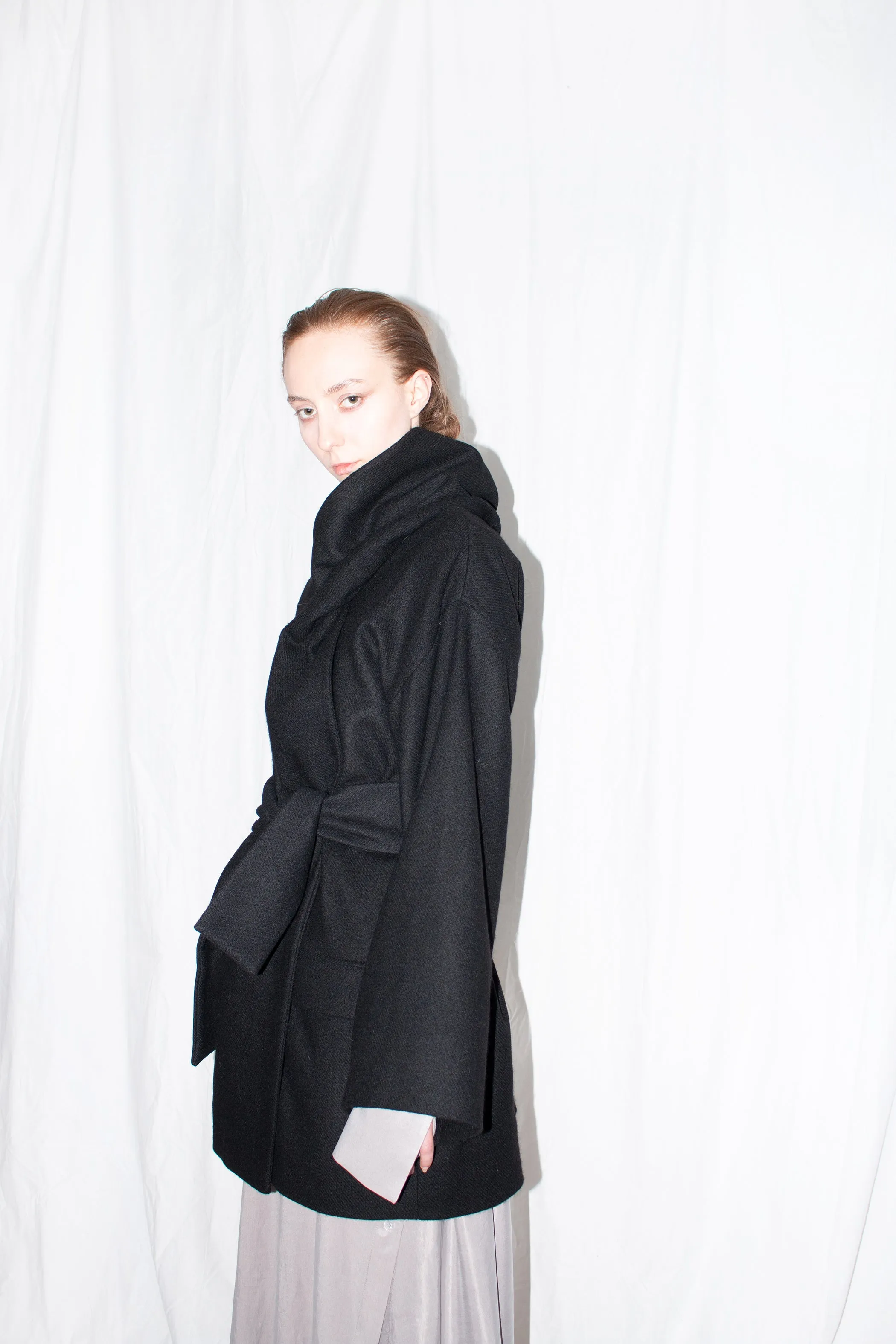 Black Oversized Shawl Jacket