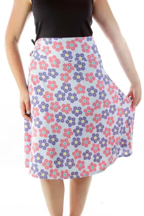 Blue Purple Flared Skirt