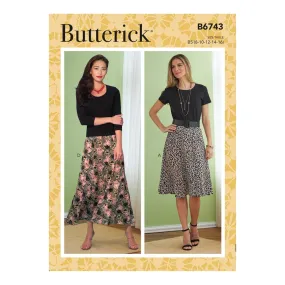 Butterick Pattern 6743 Misses'/Misses' Petite Gored Skirts