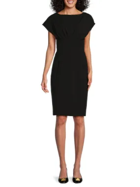 Calvin Klein boat neck sheath dress, black