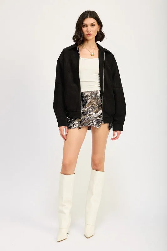 Campus Oversized Bomber Jacket