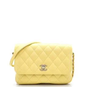 CHANEL Side Packs Crossbody Bag Quilted Lambskin Small