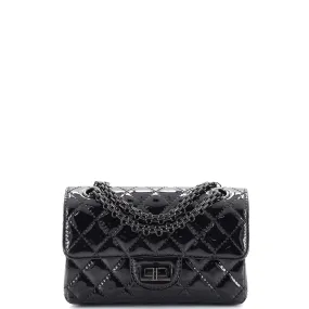 CHANEL So Black Reissue 2.55 Flap Bag Quilted Patent Mini