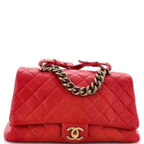 CHANEL Trapezio Flap Bag Quilted Sheepskin Large