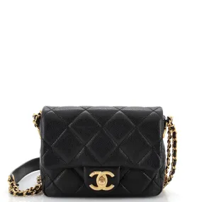 CHANEL Twist Your Buttons Flap Bag Quilted Caviar Mini