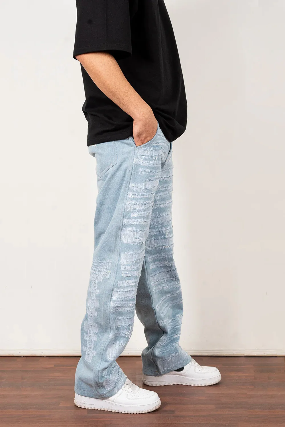 Distressed Blue Jeans