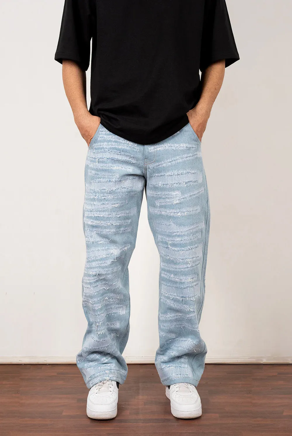 Distressed Blue Jeans