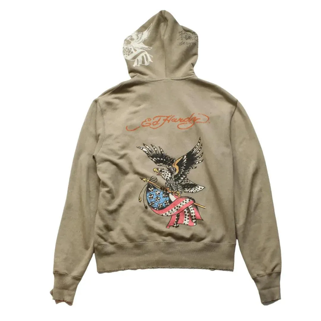 ED HARDY AMERICAN EAGLE HOODY  (M)