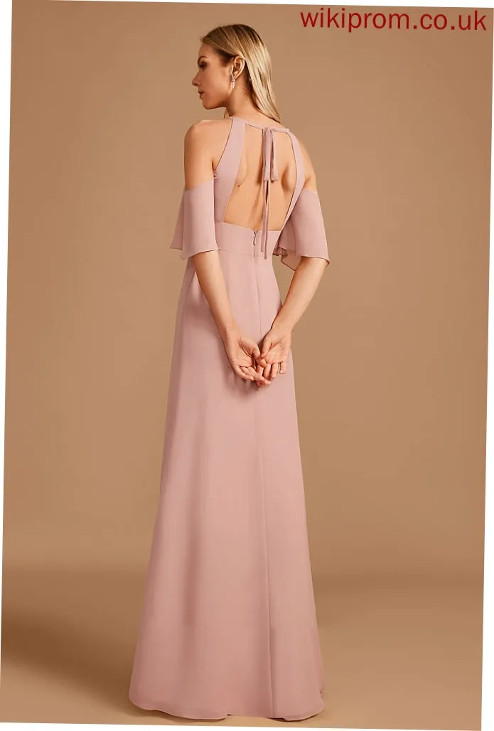 Embellishment Floor-Length HighNeck Sheath/Column Length Fabric Neckline Silhouette SplitFront Zoey Floor Length Sleeveless Bridesmaid Dresses