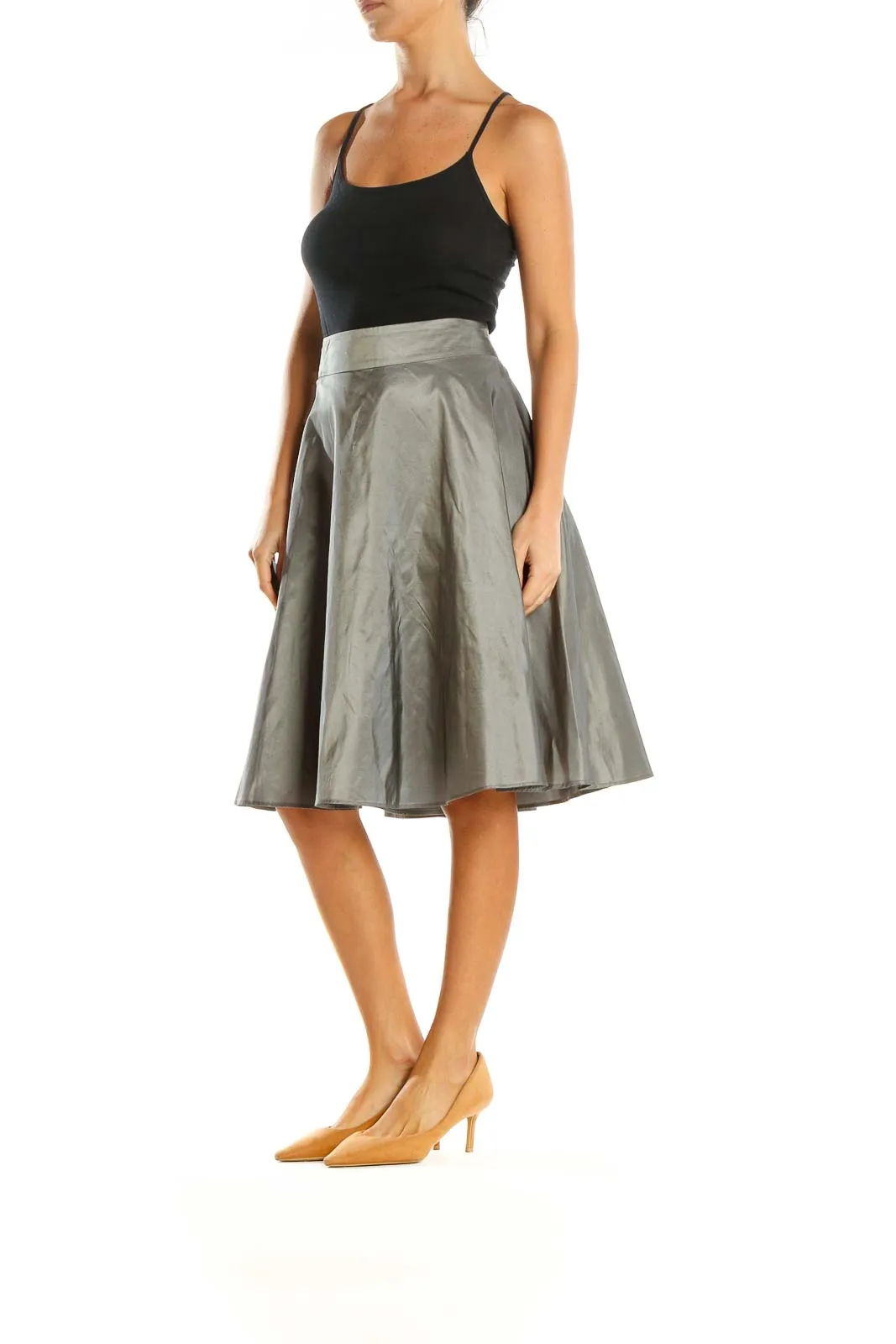 Gray Brunch Flared Skirt