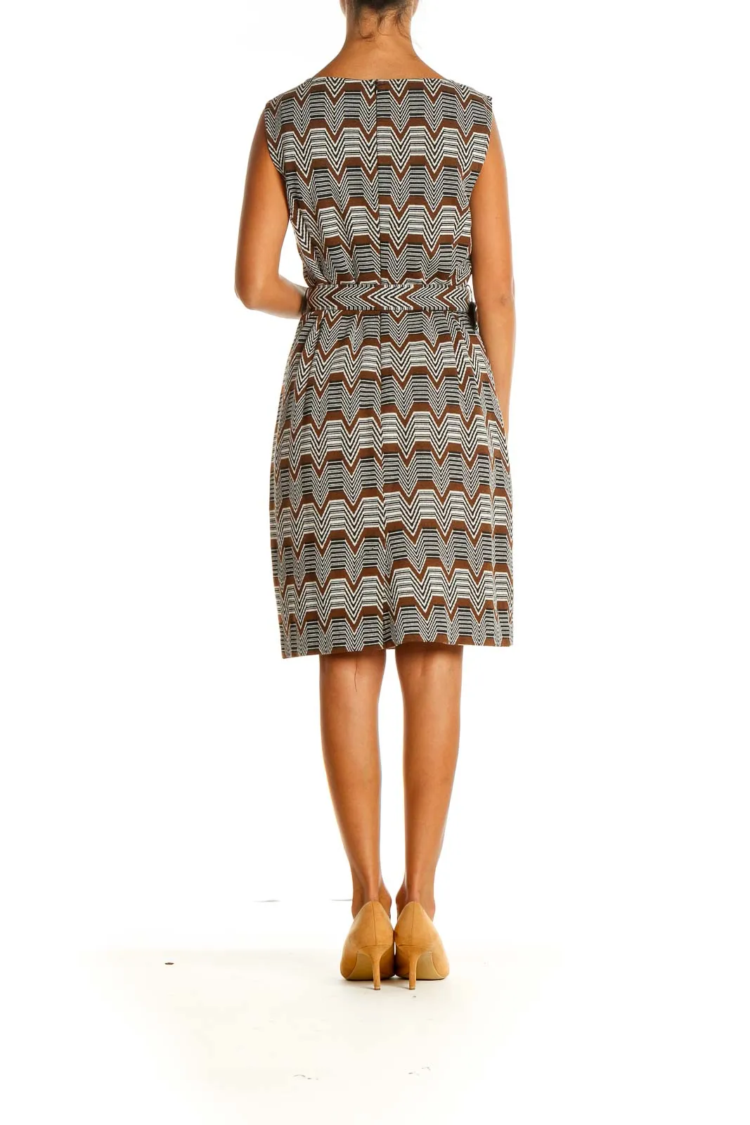 Gray Chevron Work Sheath Dress