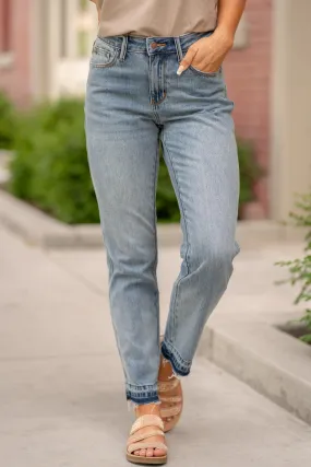 JUDY BLUE Rigid Hem Boyfriend Jeans