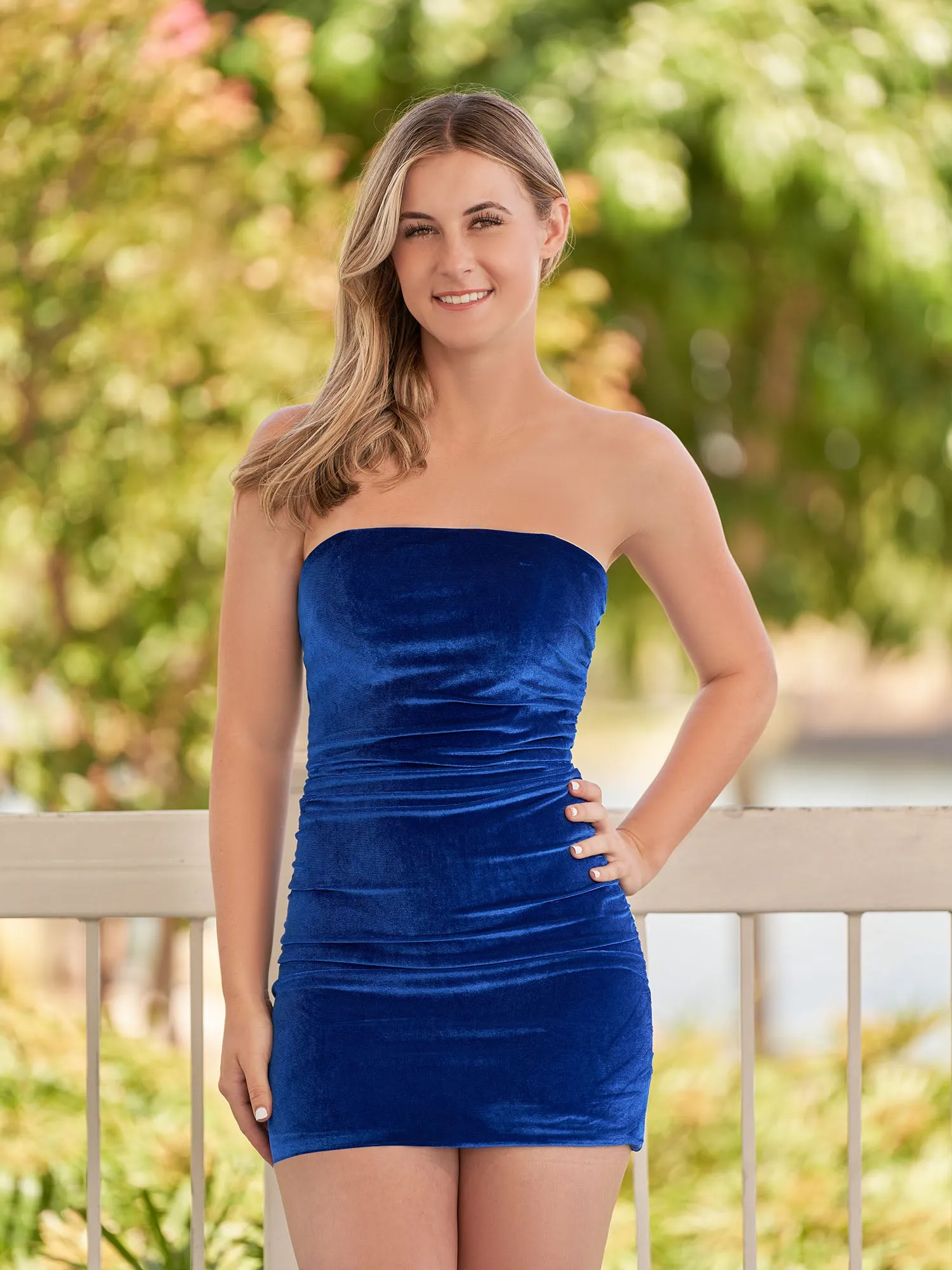 Juliana | Bodycon Strapless Royal Blue Velvet Homecoming Dresses