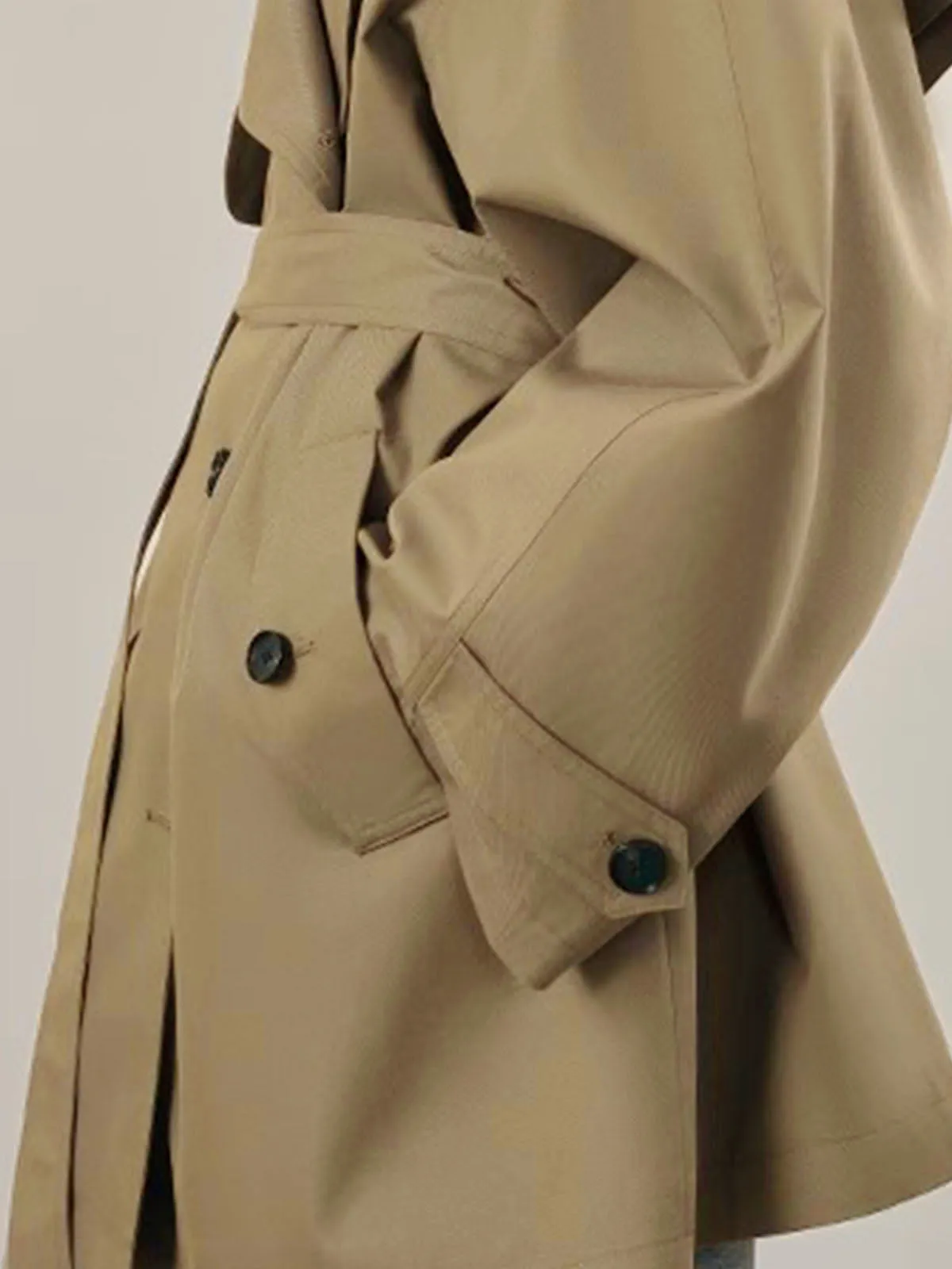 Lapel Oversize Belted Trench Coat