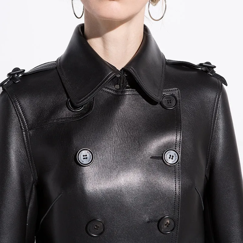 Leather Trench Coat women