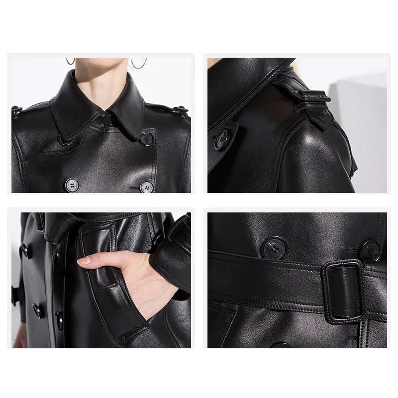 Leather Trench Coat women