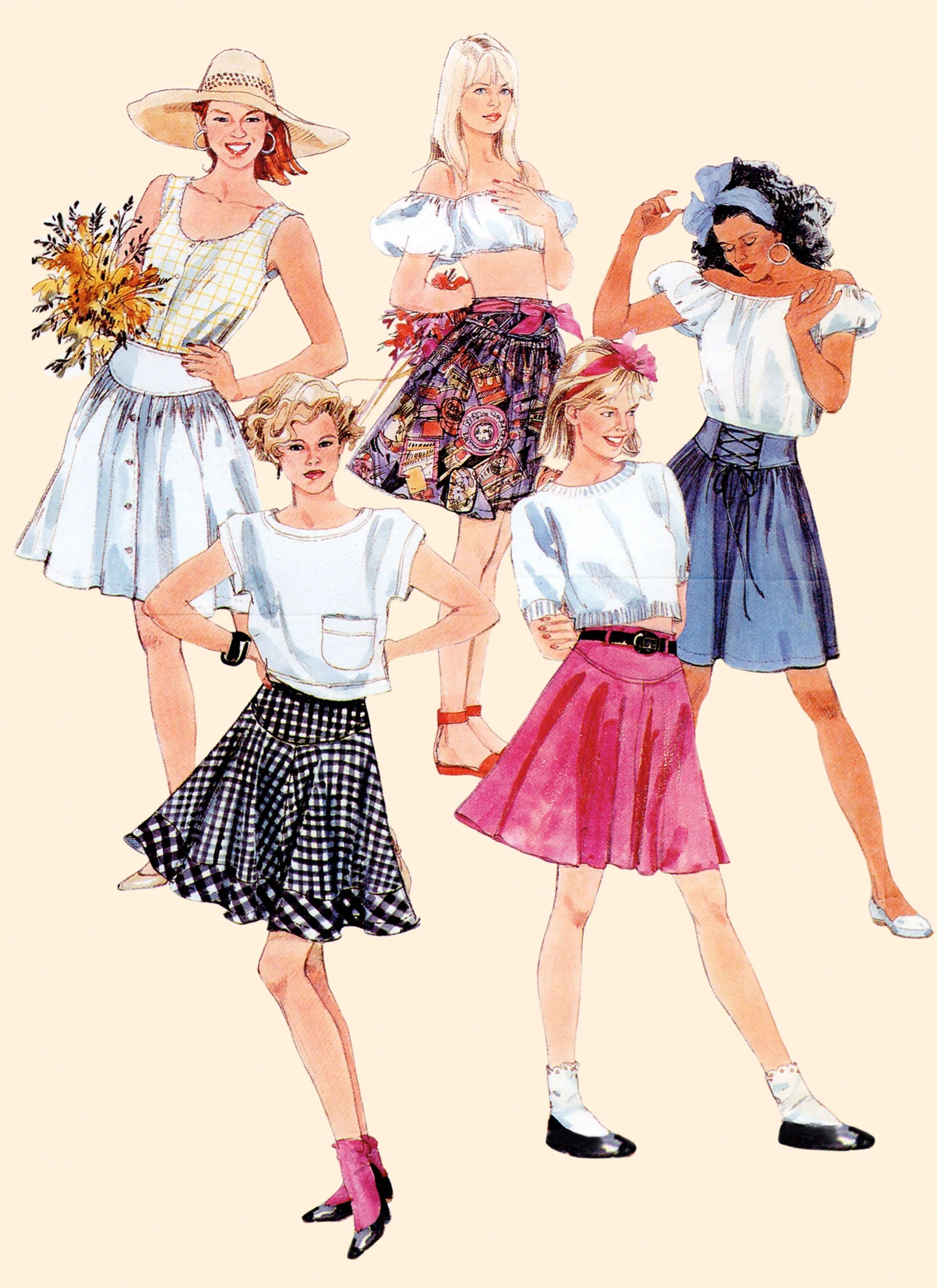 McCall's 8319 sewing pattern 80's Skirts