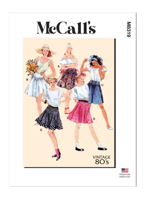 McCall's 8319 sewing pattern 80's Skirts