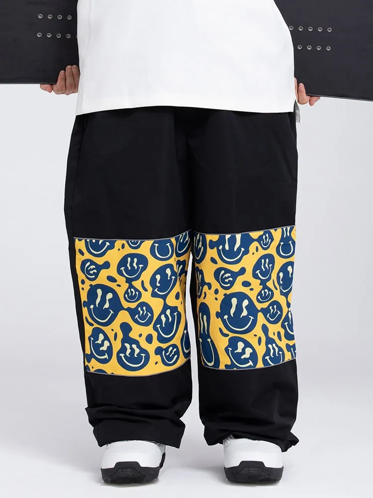 Men's Swaggy Knee Reflective Graphic Panel Cargo Snow Pants