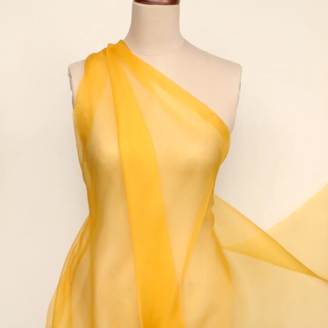 Mimosa Yellow Silk Organza