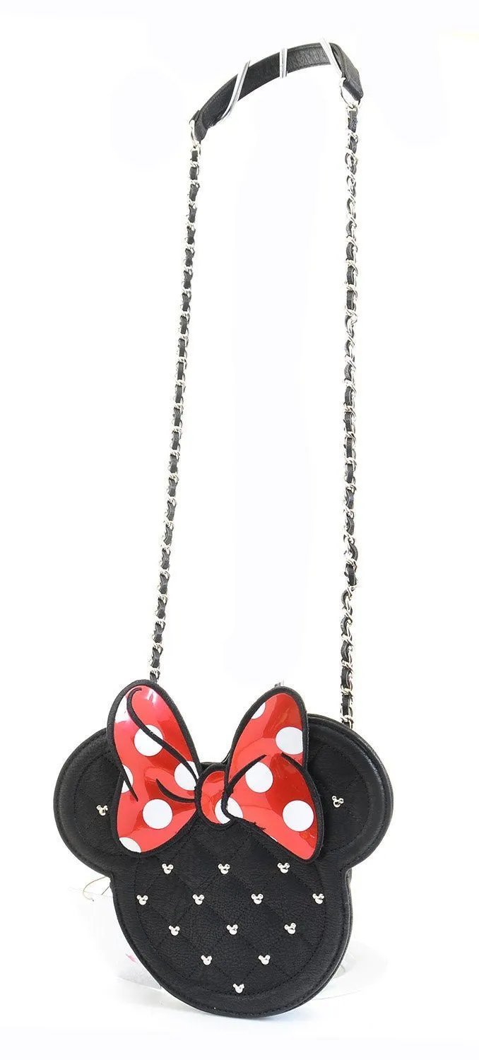 Minnie Mouse Die Cut Quilted Crossbody Chain Handbag Purse