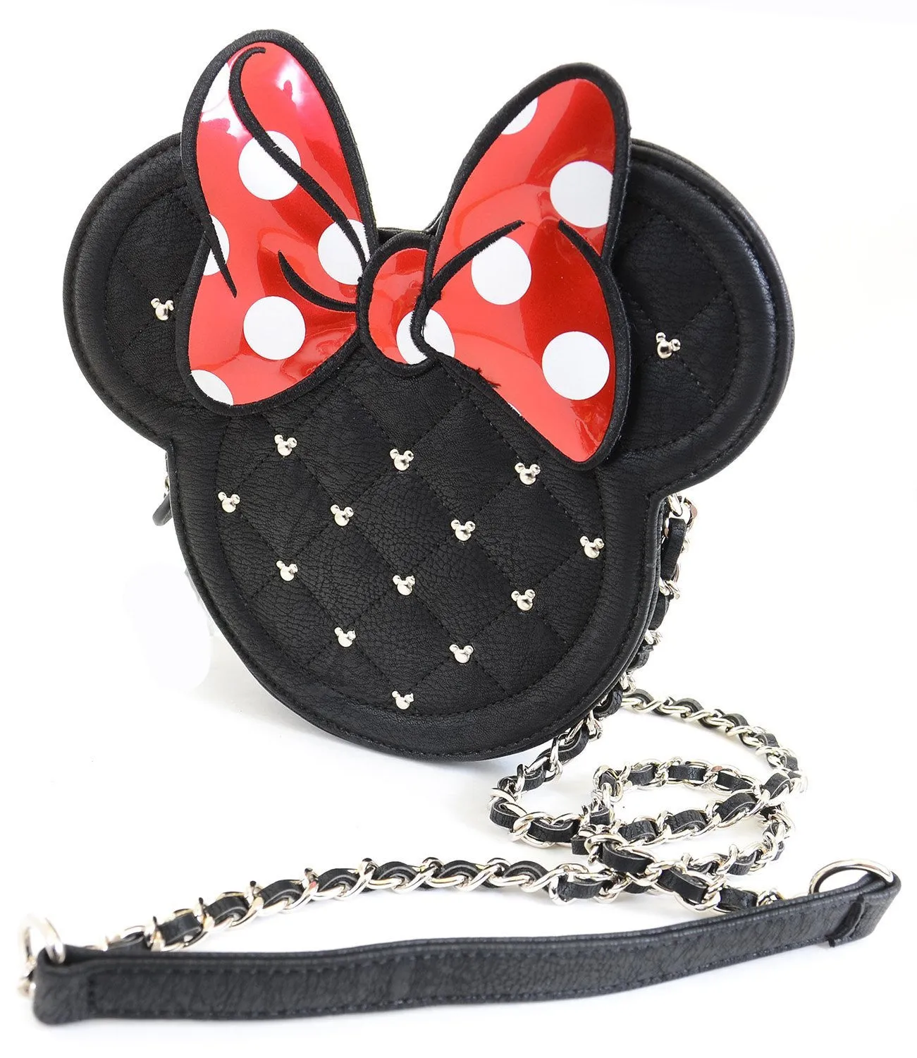 Minnie Mouse Die Cut Quilted Crossbody Chain Handbag Purse