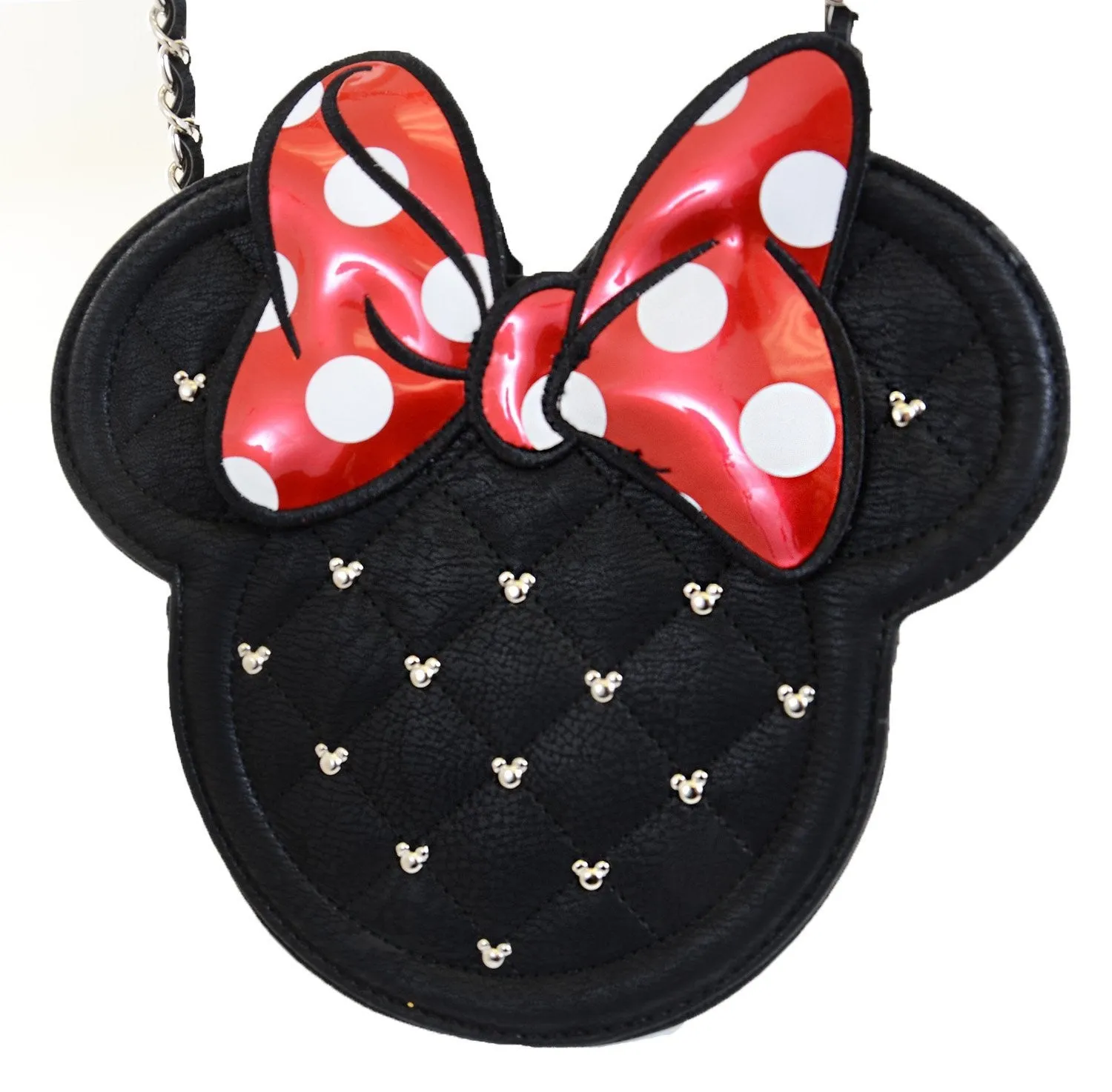 Minnie Mouse Die Cut Quilted Crossbody Chain Handbag Purse