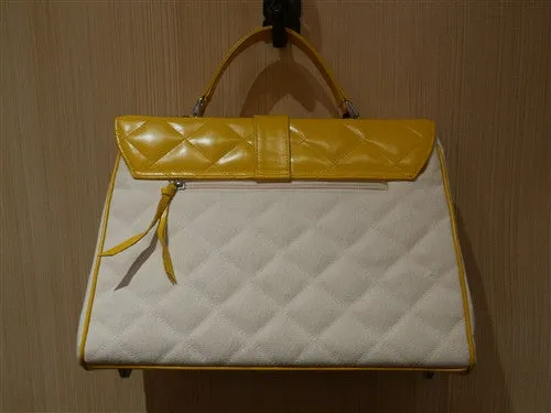 My Flat In London Quilted Yellow Handbag