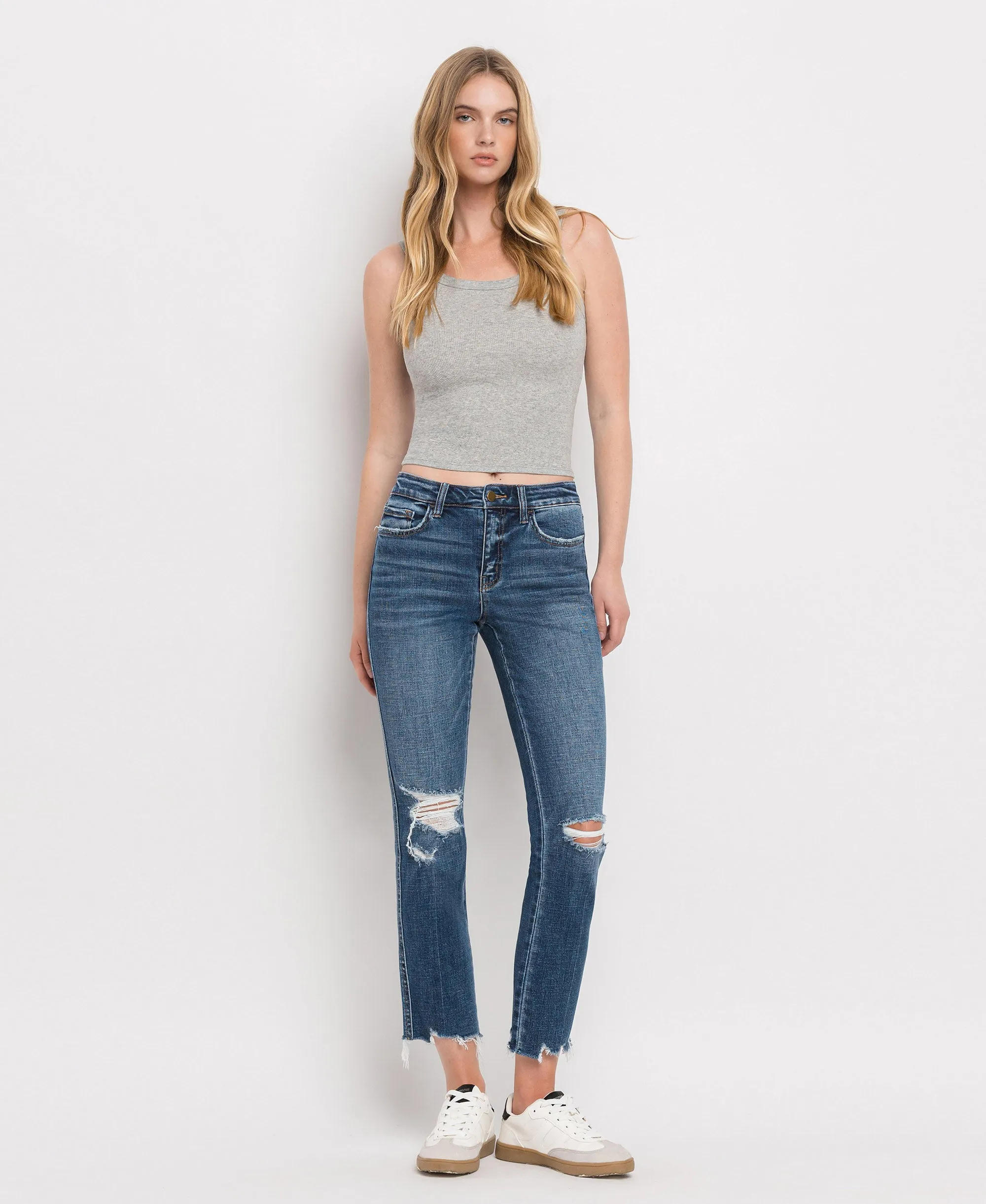 New Frame - Mid Rise Crop Slim Straight Jeans