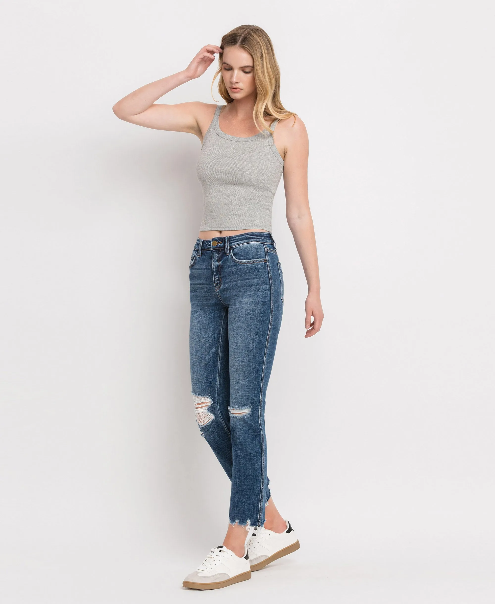 New Frame - Mid Rise Crop Slim Straight Jeans