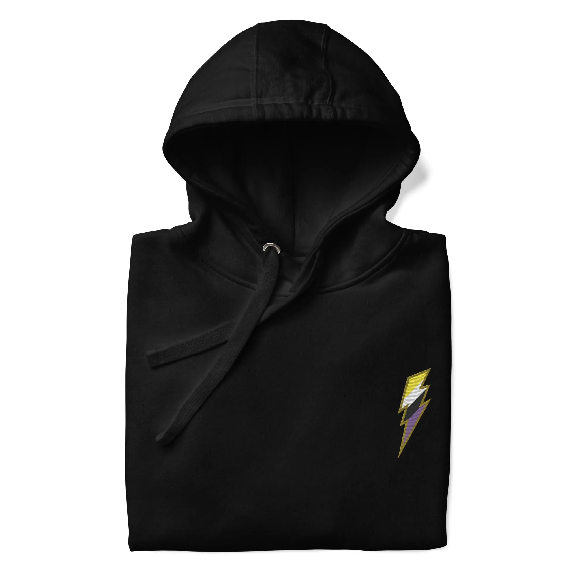 Non-Binary Pride Lightning Embroidered Hoodie