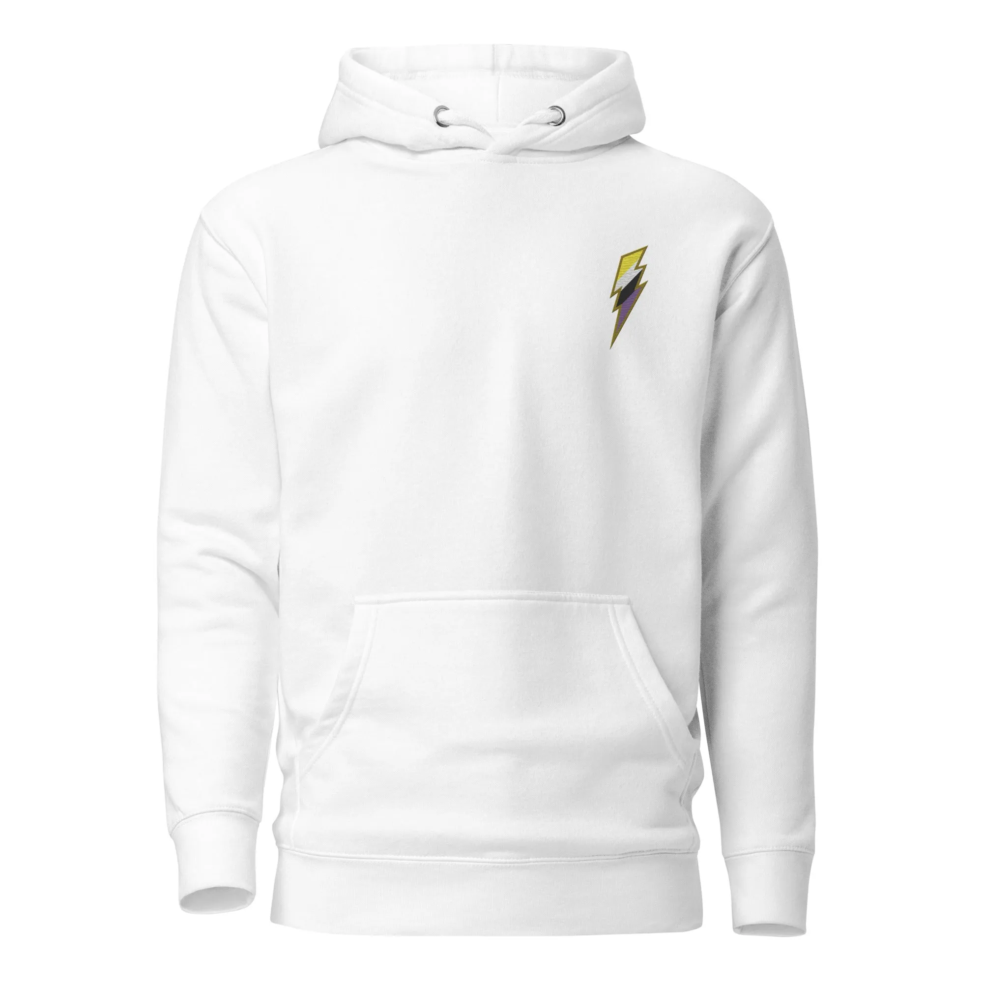 Non-Binary Pride Lightning Embroidered Hoodie