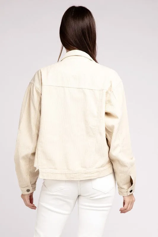 Oversized ribbed shacket - online exclusive