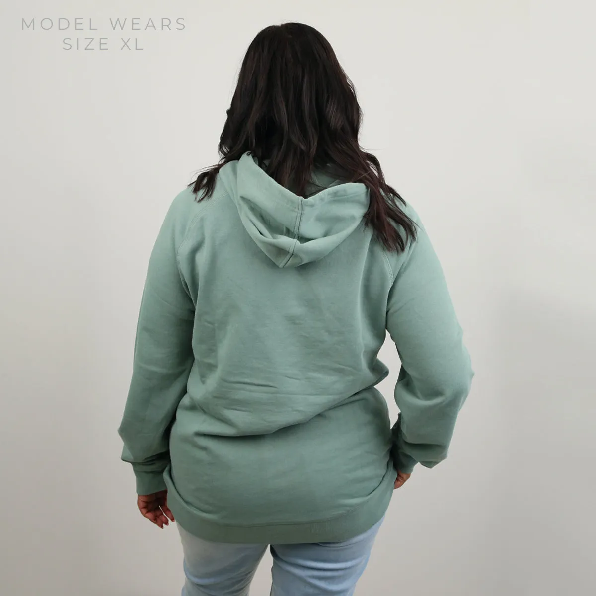 Premium Kindness HOODIE - Sage with Lime Print