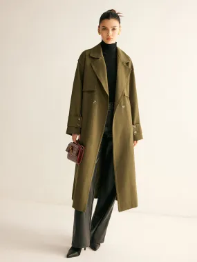 Retro Belted Long Trench Coat