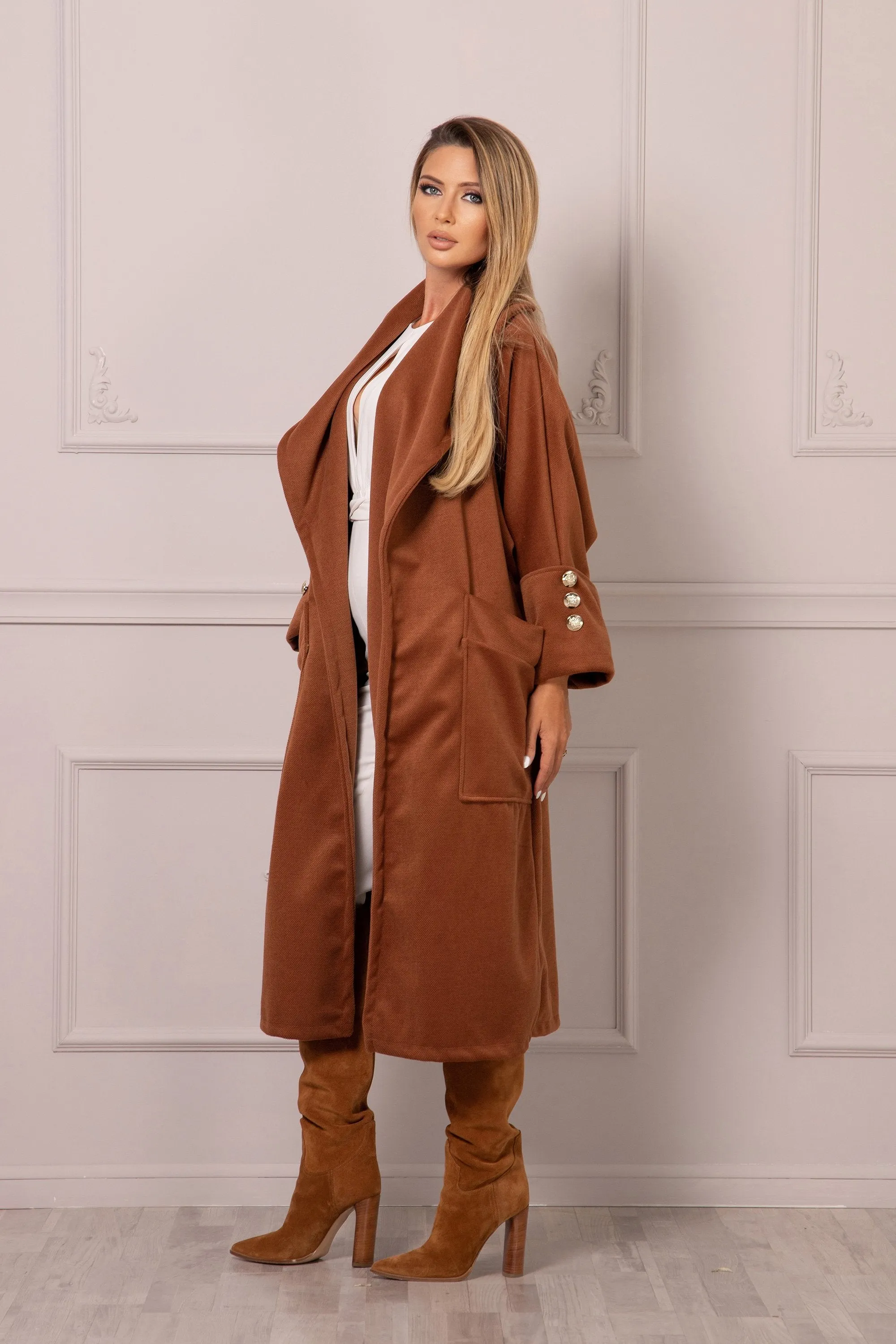 RUST LAPEL COAT