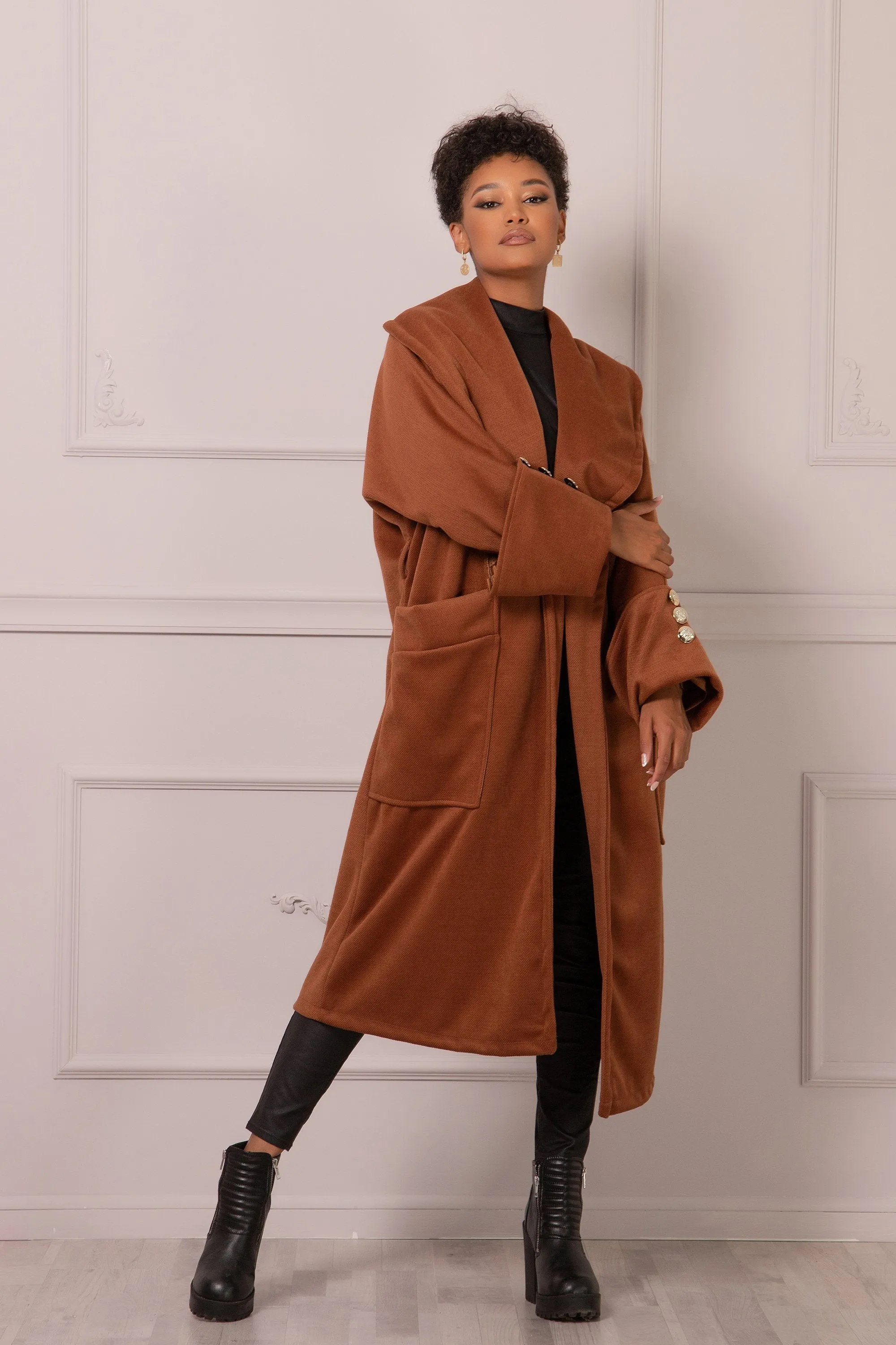 RUST LAPEL COAT