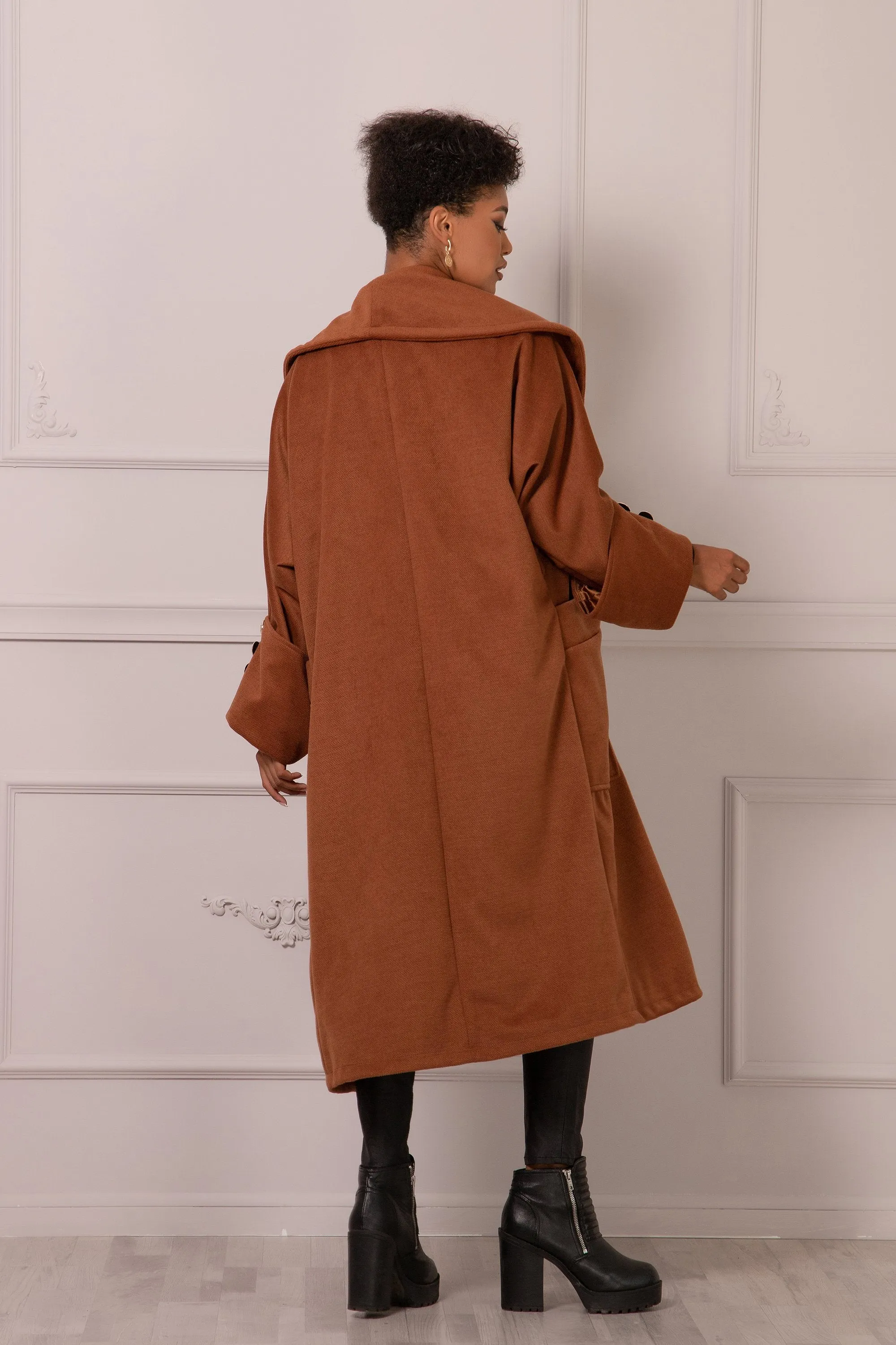 RUST LAPEL COAT