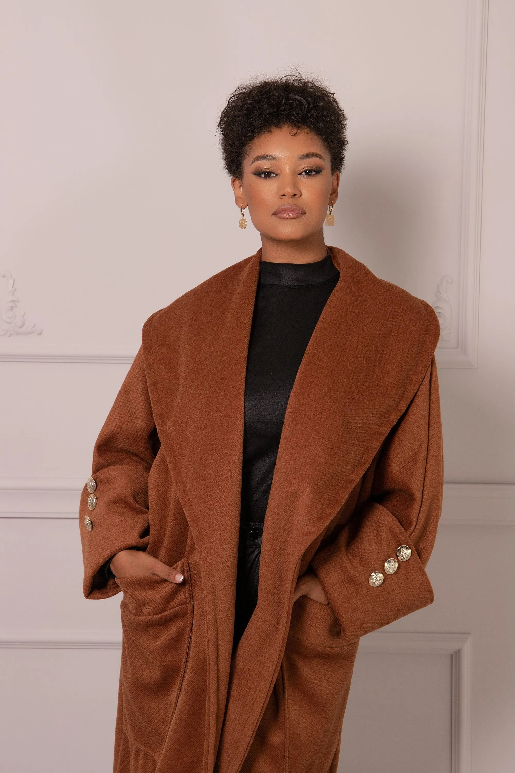 RUST LAPEL COAT