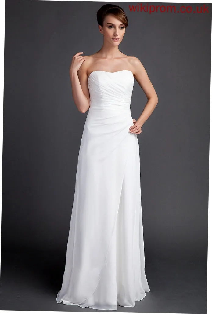 Sweep Dress Sheath/Column With Wedding Sweetheart Allison Train Wedding Dresses Ruffle Chiffon