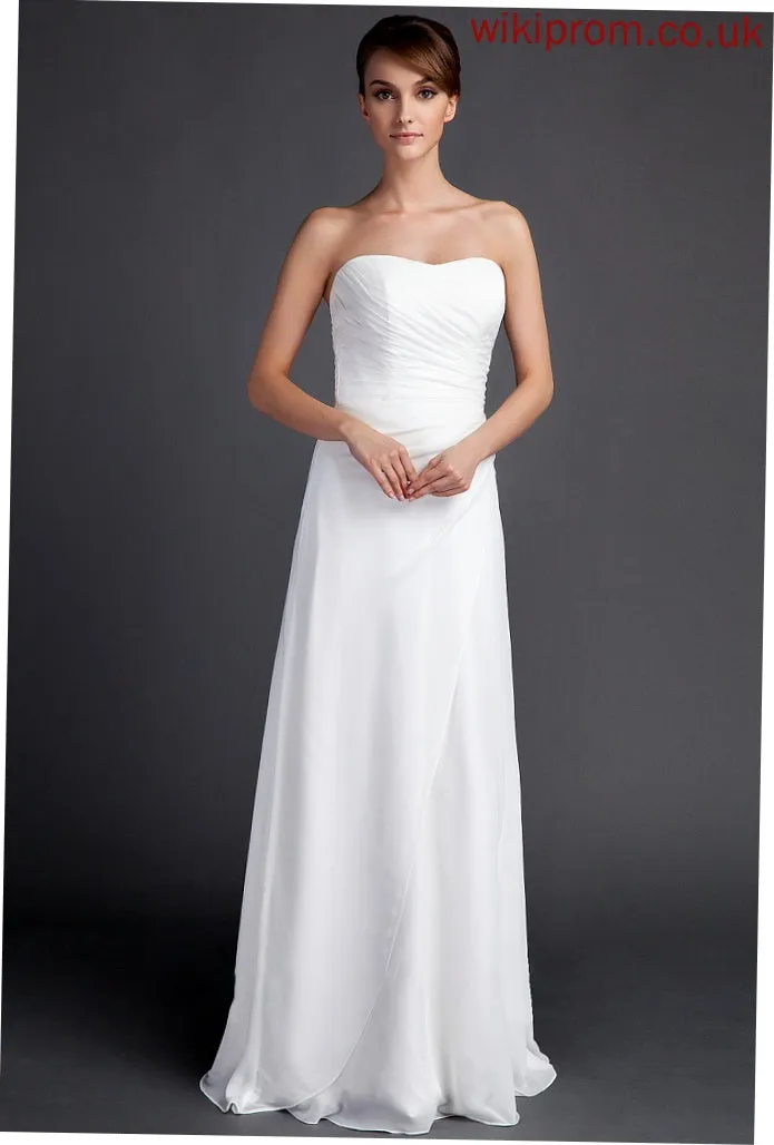 Sweep Dress Sheath/Column With Wedding Sweetheart Allison Train Wedding Dresses Ruffle Chiffon