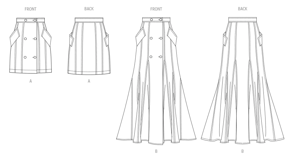 Vogue Sewing Pattern 2013 Misses' Skirt in Two Lengths