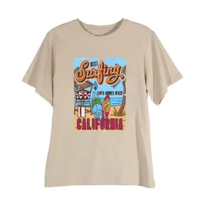 Womens Retro Overized Vintage T-Shirt Santa Monica