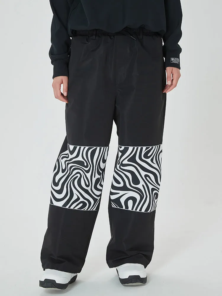 Women's Swaggy Knee Reflective Graphic Panel Cargo Snow Pants